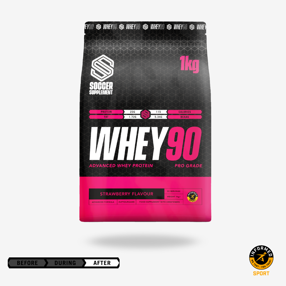 New Whey90 - Strawberry – Soccer Supplement